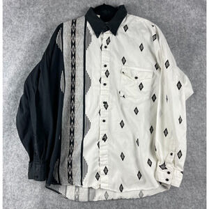 Vintage Roper Western Shirt Mens XL Button Up Printed Cowboy Rodeo USA Made